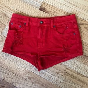 NWOT LF Carmar Denim Red Distressed Jean Shorts 27
